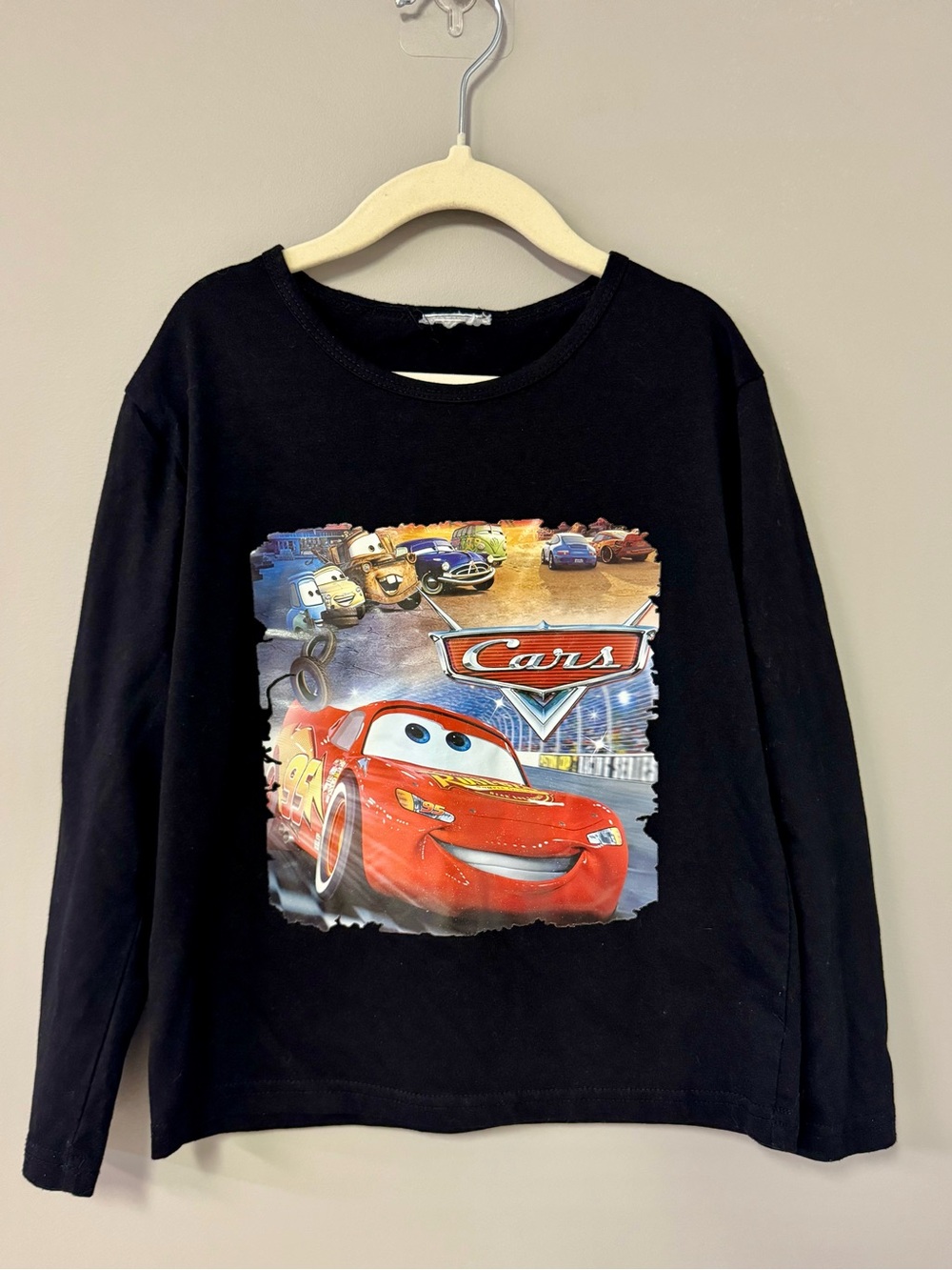 Cars Lightning McQueen Black Long Sleeve Tee